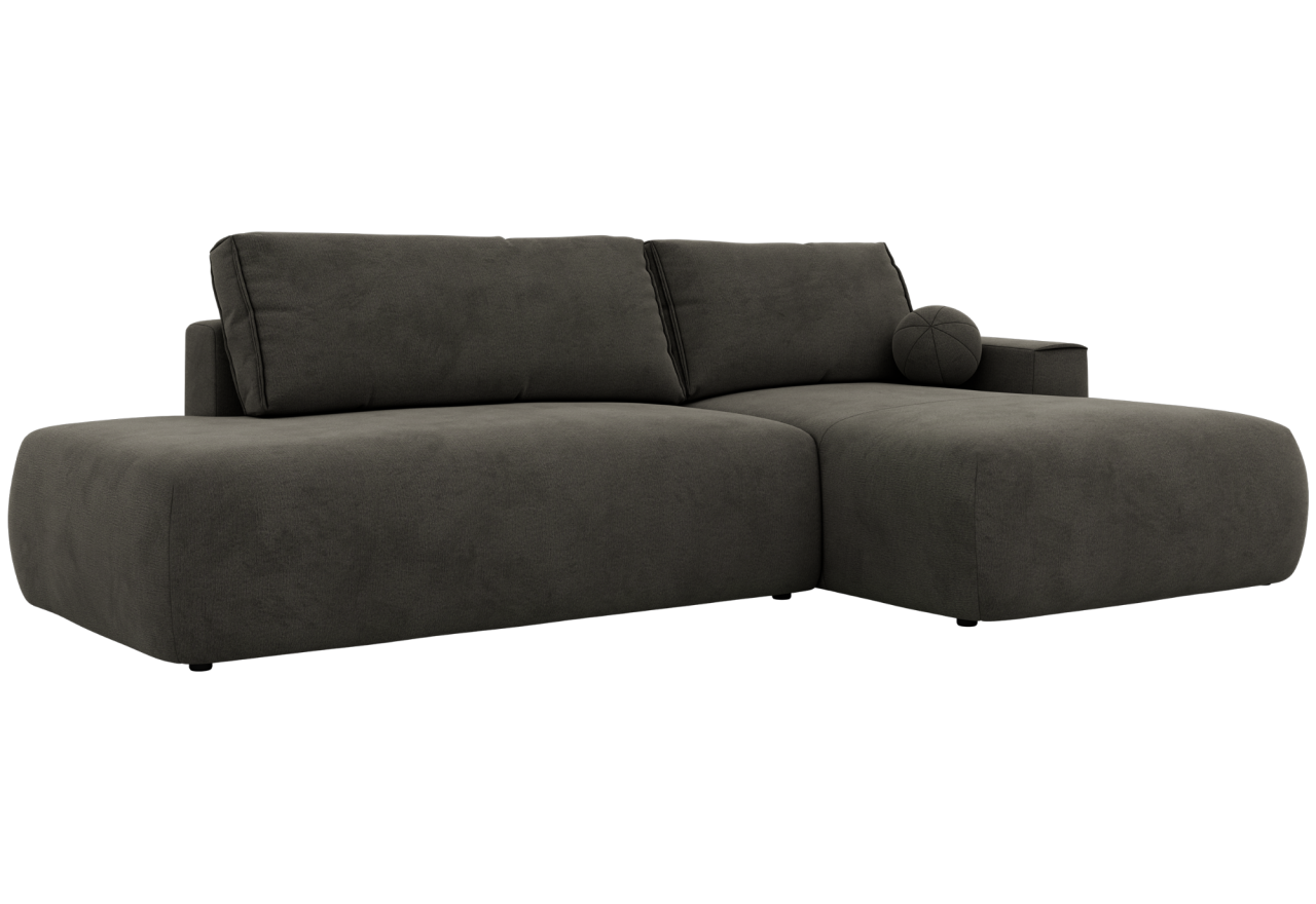 Narożnik TAREN L - strona prawa - ciemnoszary, welwet