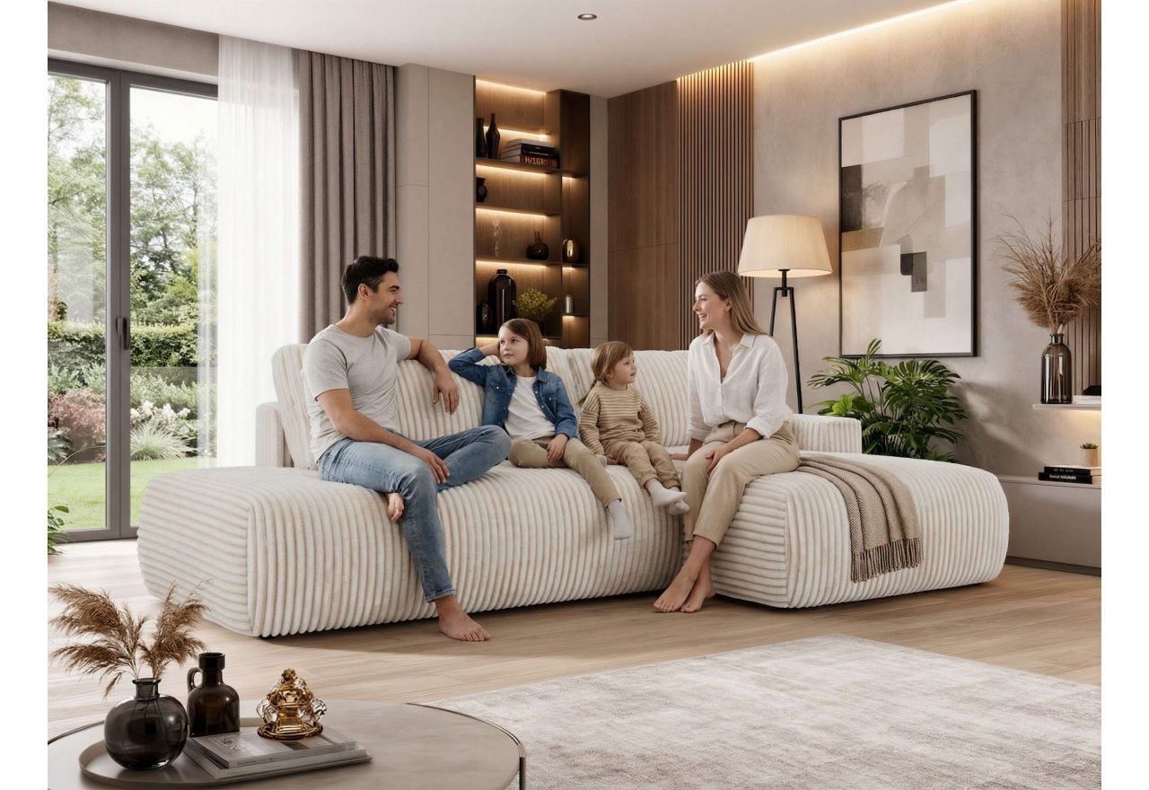 Narożnik TAREN L - strona prawa - ciemnoszary, welwet