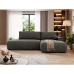 Narożnik TAREN L - strona prawa - ciemnoszary, welwet