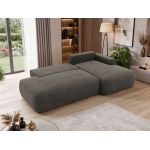 Narożnik TAREN L - strona prawa - ciemnoszary, welwet