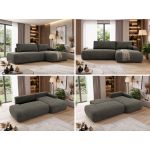 Narożnik TAREN L - strona prawa - ciemnoszary, welwet