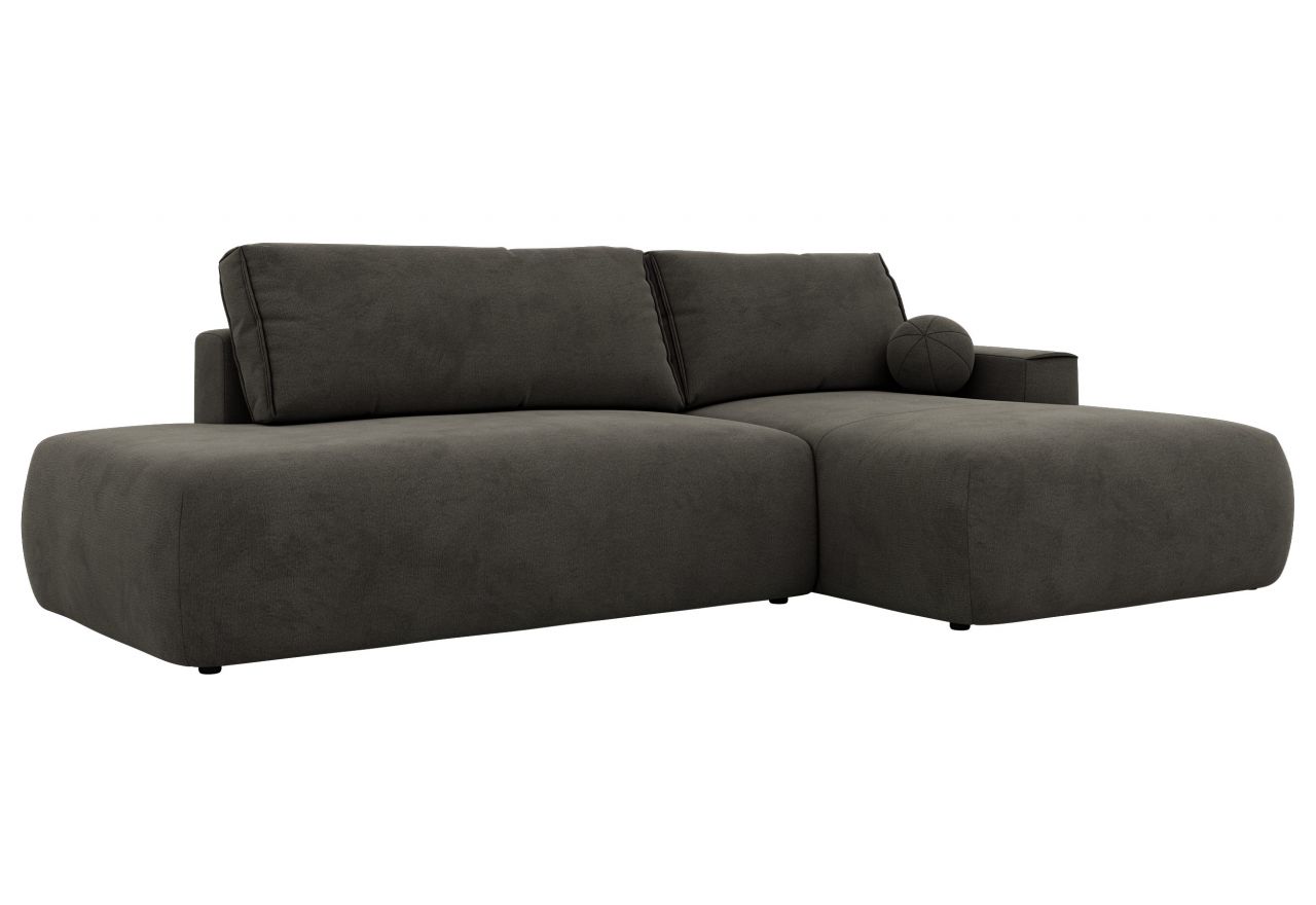 Narożnik TAREN L - strona prawa - ciemnoszary, welwet