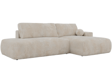 Narożnik TAREN L - strona prawa - beżowy, sztruks