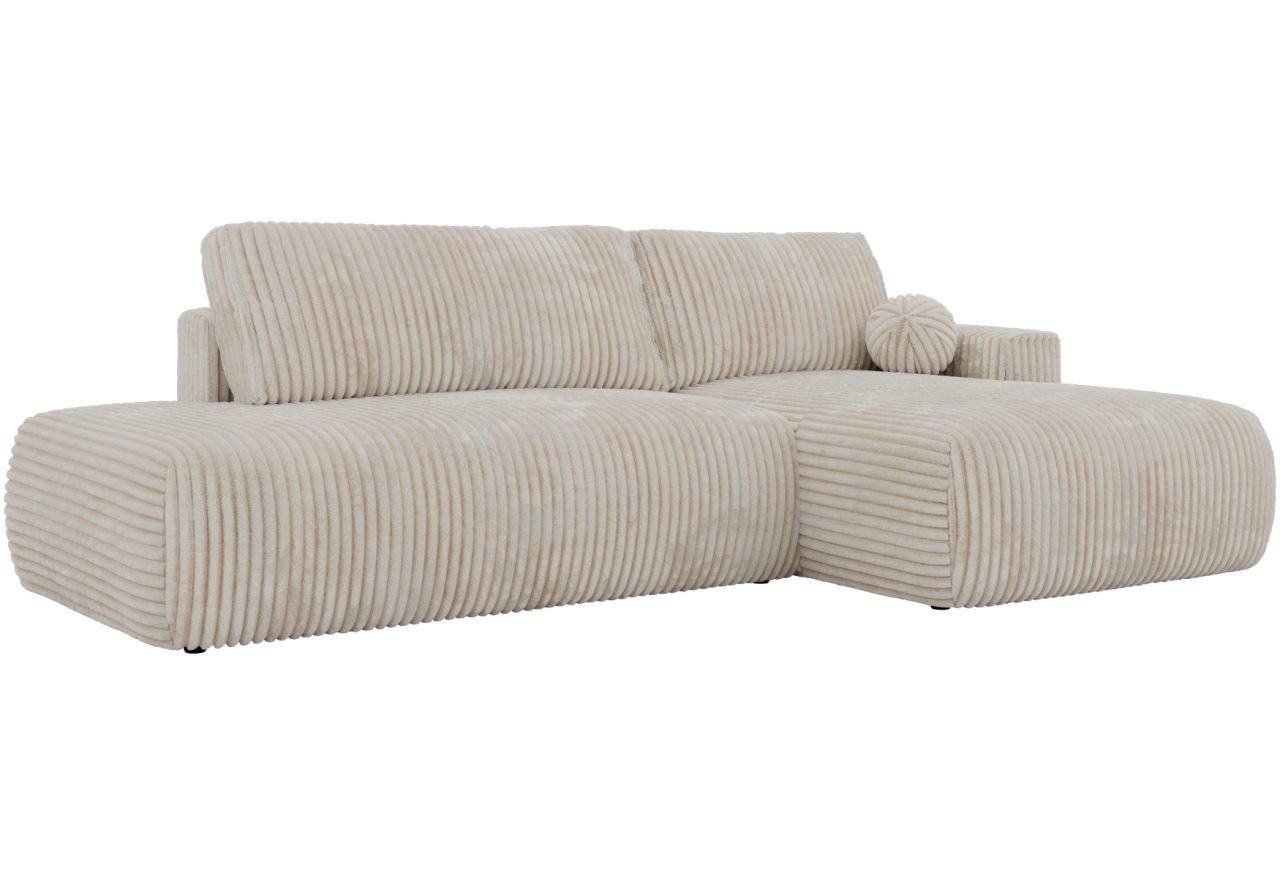 Narożnik TAREN L - strona prawa - beżowy, sztruks