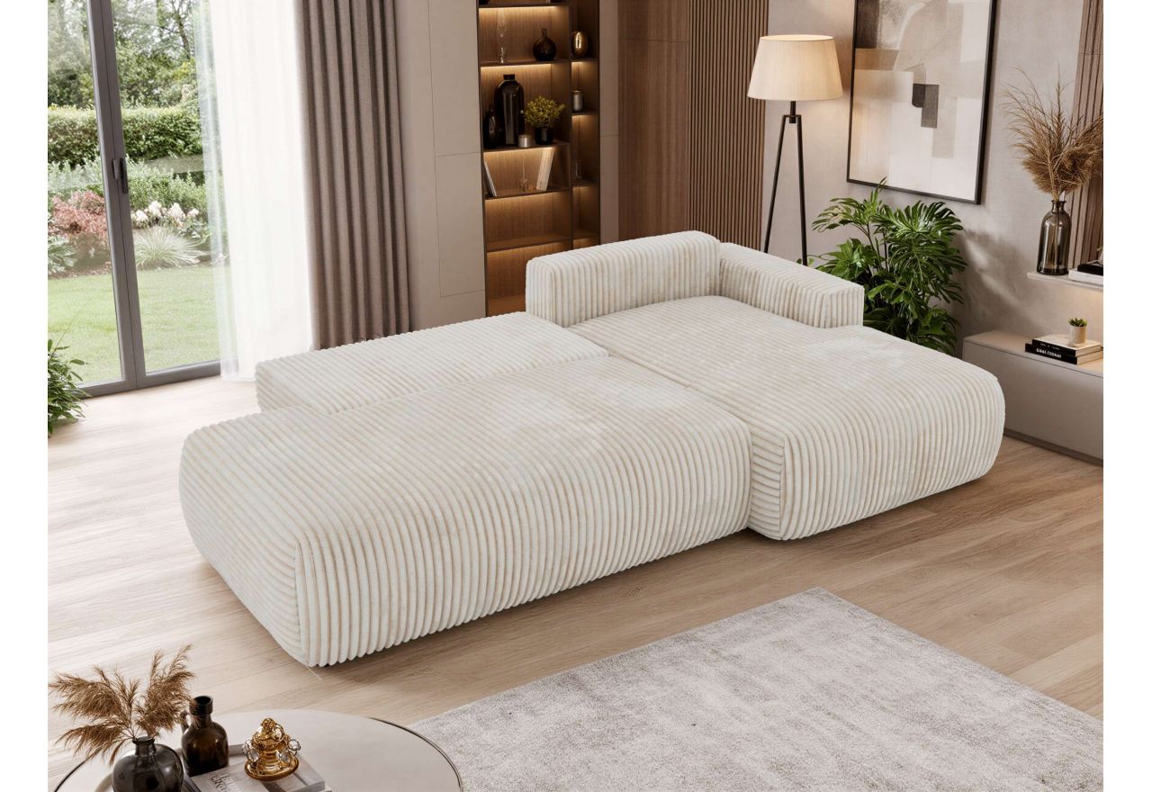 Narożnik TAREN L - strona prawa - beżowy, sztruks