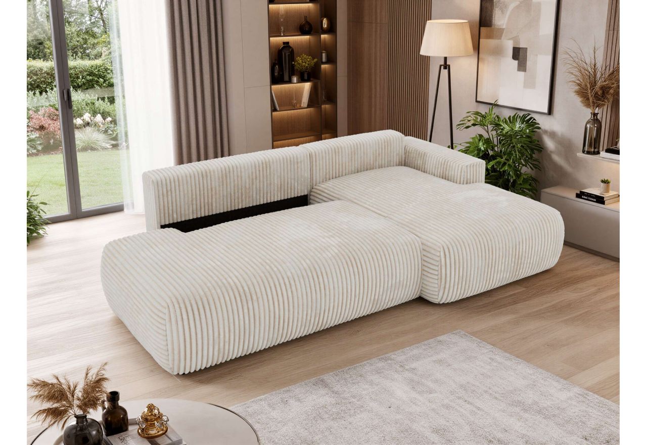 Narożnik TAREN L - strona prawa - beżowy, sztruks