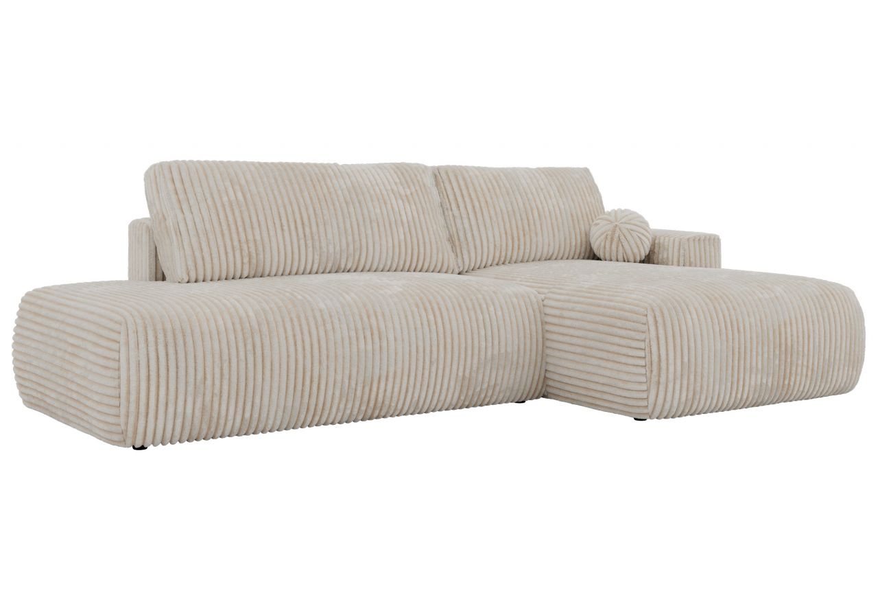 Narożnik TAREN L - strona prawa - beżowy, sztruks