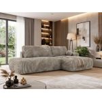 Narożnik TAREN L - strona prawa - jasnobrązowy, sztruks