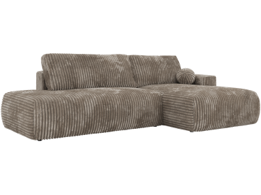 Narożnik TAREN L - strona prawa - jasnobrązowy, sztruks