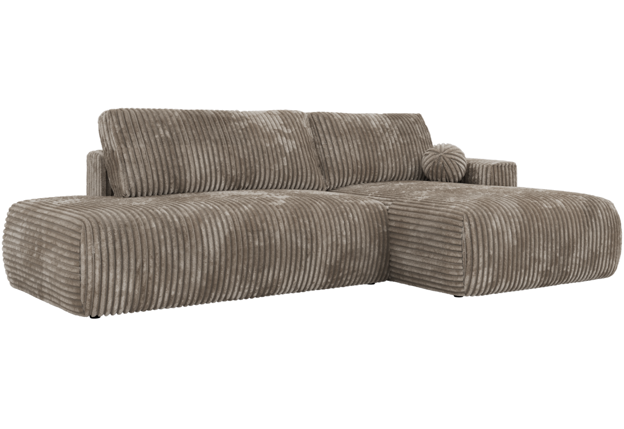 Narożnik TAREN L - strona prawa - jasnobrązowy, sztruks