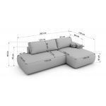 Narożnik TAREN L - strona prawa - jasnobrązowy, sztruks