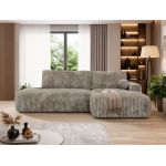 Narożnik TAREN L - strona prawa - jasnobrązowy, sztruks