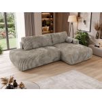 Narożnik TAREN L - strona prawa - jasnobrązowy, sztruks