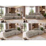 Narożnik TAREN L - strona prawa - jasnobrązowy, sztruks