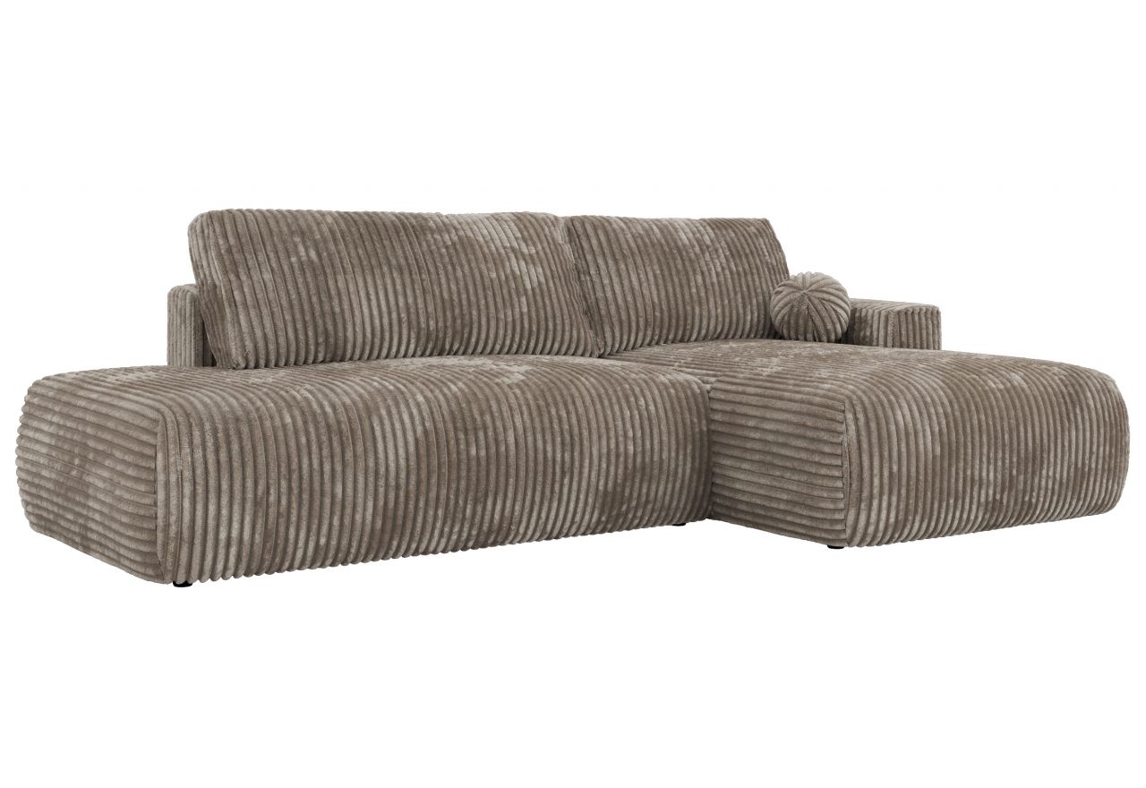 Narożnik TAREN L - strona prawa - jasnobrązowy, sztruks