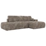 Narożnik TAREN L - strona prawa - jasnobrązowy, sztruks