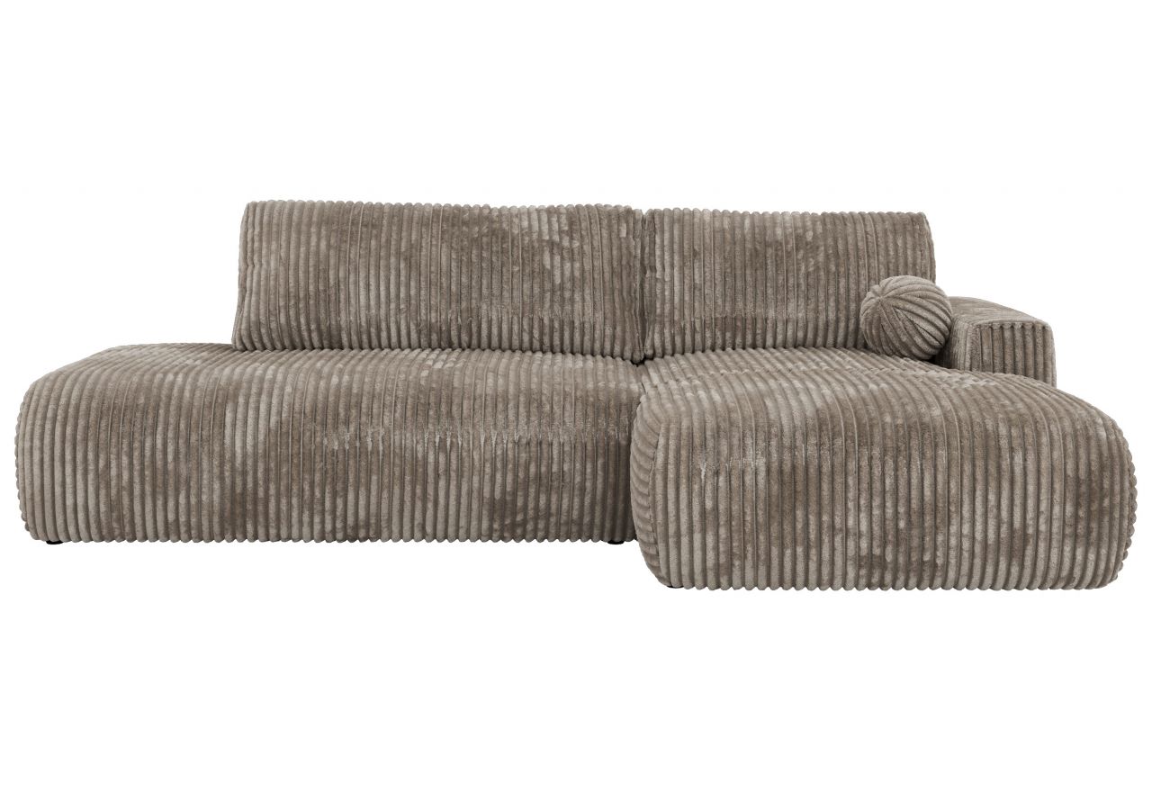 Narożnik TAREN L - strona prawa - jasnobrązowy, sztruks