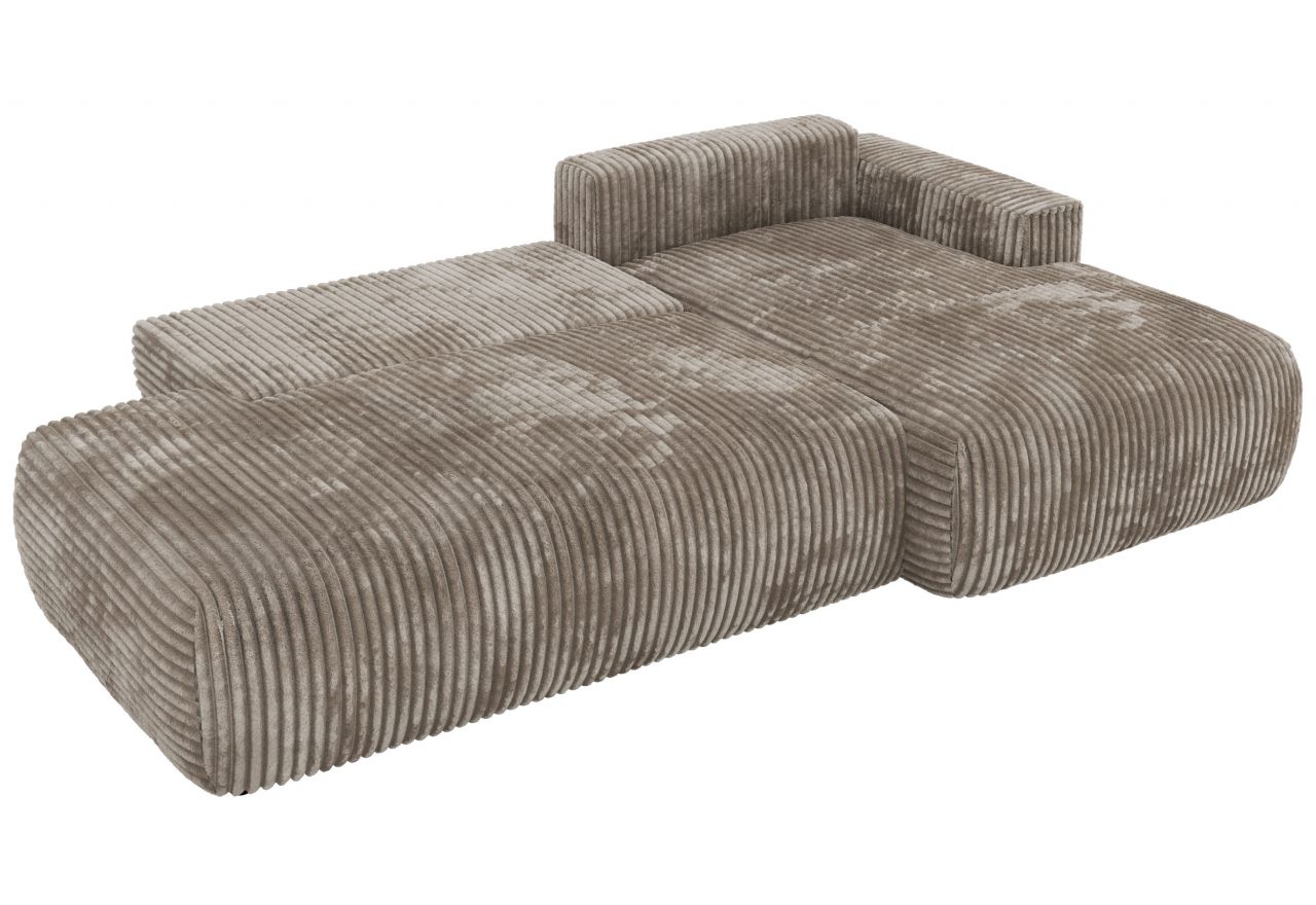 Narożnik TAREN L - strona prawa - jasnobrązowy, sztruks