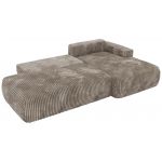 Narożnik TAREN L - strona prawa - jasnobrązowy, sztruks