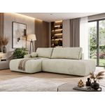 Narożnik TAREN L - strona lewa - beżowy, welwet