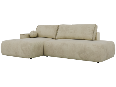 Narożnik TAREN L - strona lewa - beżowy, welwet