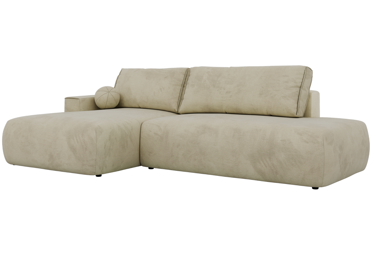 Narożnik TAREN L - strona lewa - beżowy, welwet