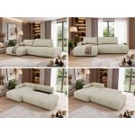 Narożnik TAREN L - strona lewa - beżowy, welwet