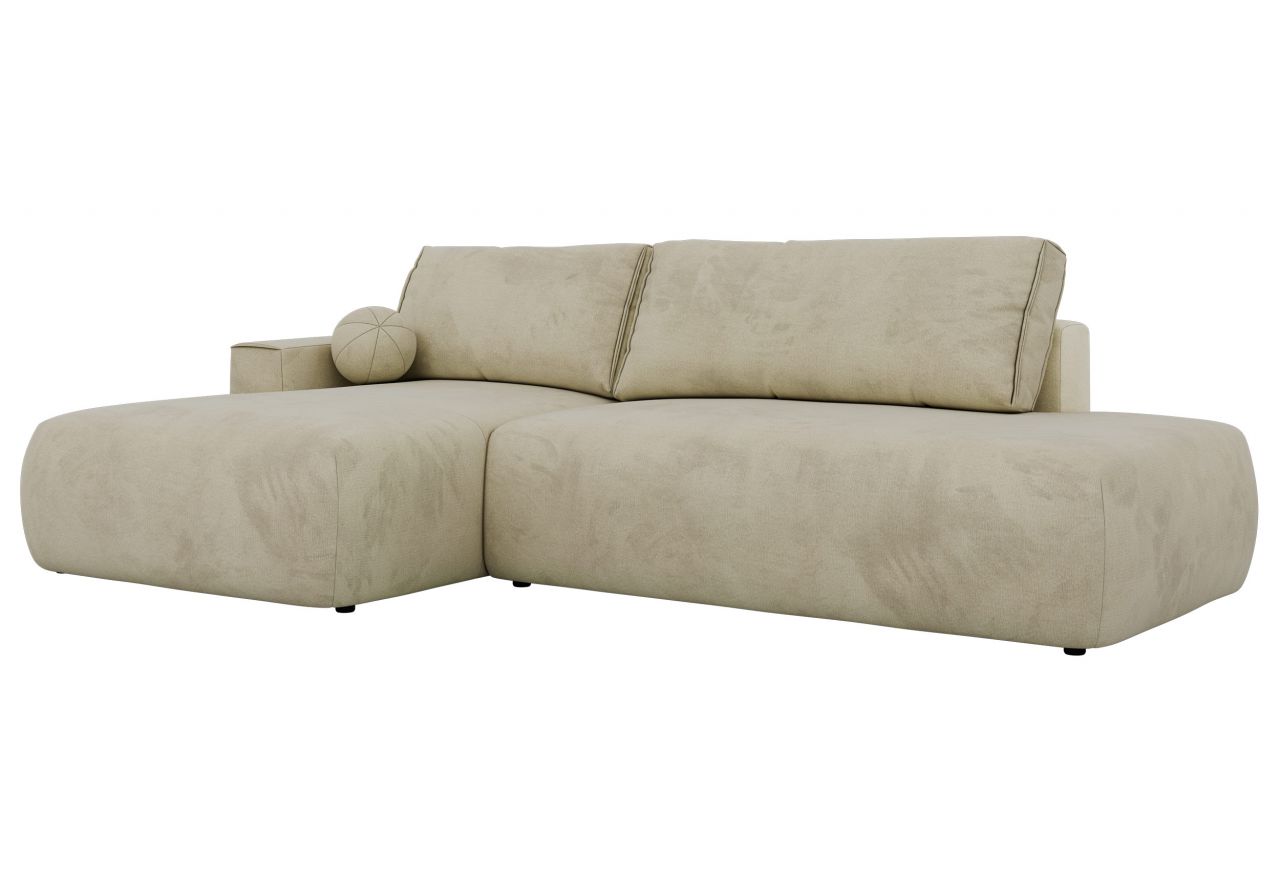 Narożnik TAREN L - strona lewa - beżowy, welwet