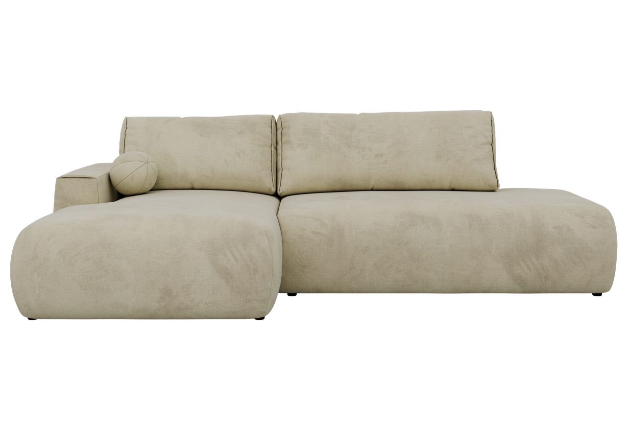 Narożnik TAREN L - strona lewa - beżowy, welwet