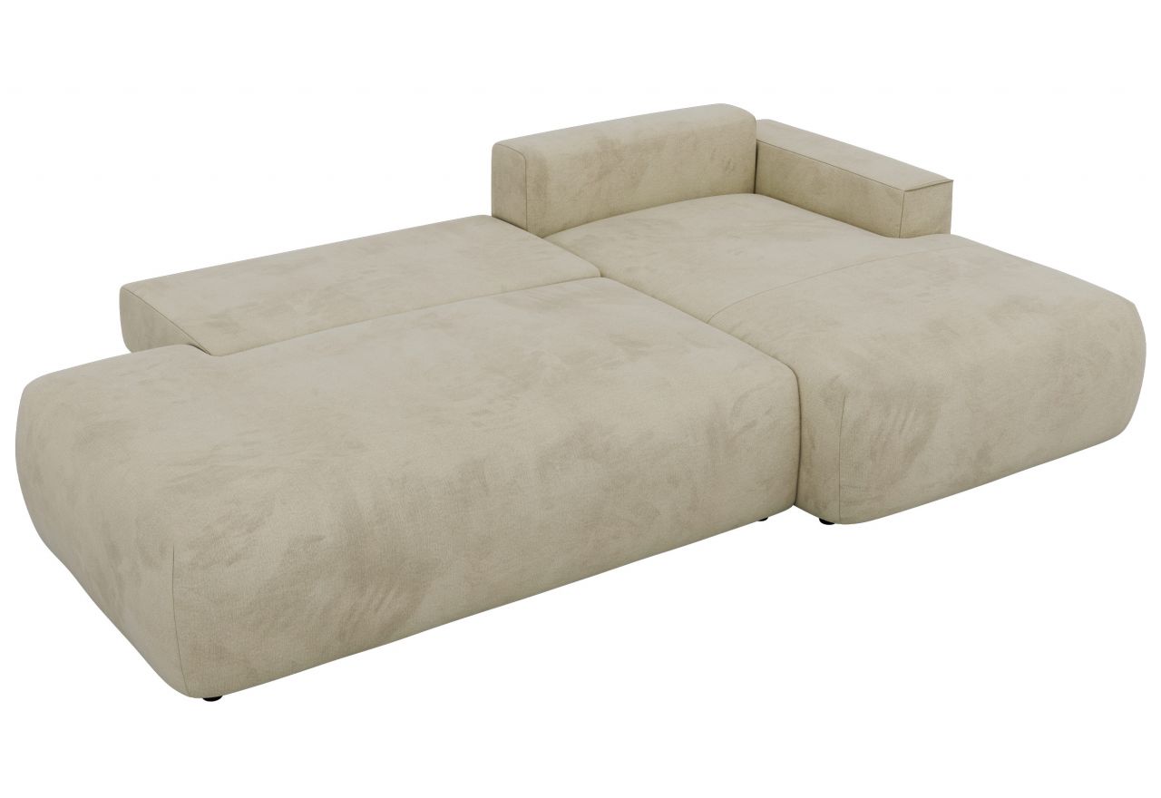 Narożnik TAREN L - strona lewa - beżowy, welwet
