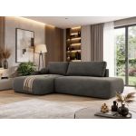 Narożnik TAREN L - strona lewa - ciemnoszary, welwet