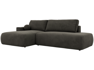 Narożnik TAREN L - strona lewa - ciemnoszary, welwet
