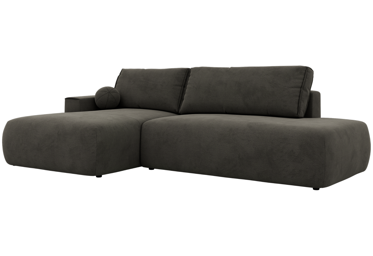 Narożnik TAREN L - strona lewa - ciemnoszary, welwet