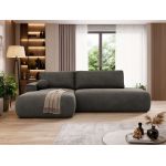 Narożnik TAREN L - strona lewa - ciemnoszary, welwet