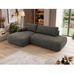 Narożnik TAREN L - strona lewa - ciemnoszary, welwet