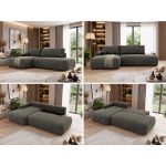 Narożnik TAREN L - strona lewa - ciemnoszary, welwet