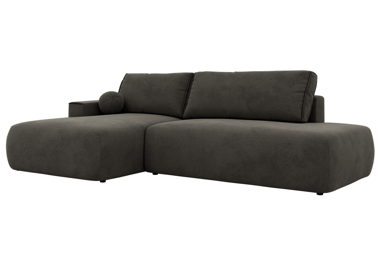 Narożnik TAREN L - strona lewa - ciemnoszary, welwet