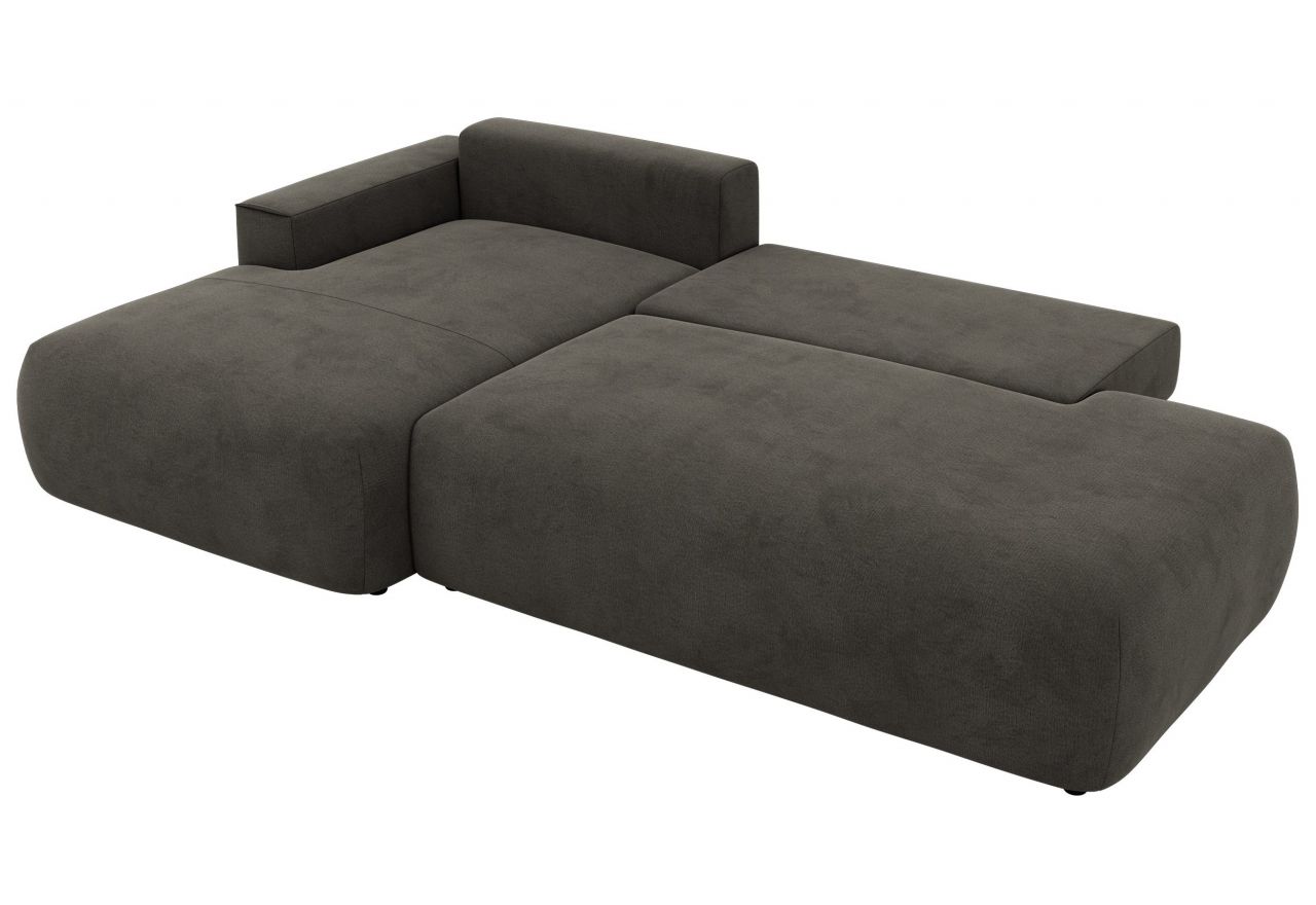 Narożnik TAREN L - strona lewa - ciemnoszary, welwet