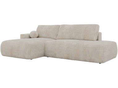 Narożnik TAREN L - strona lewa - beżowy, sztruks