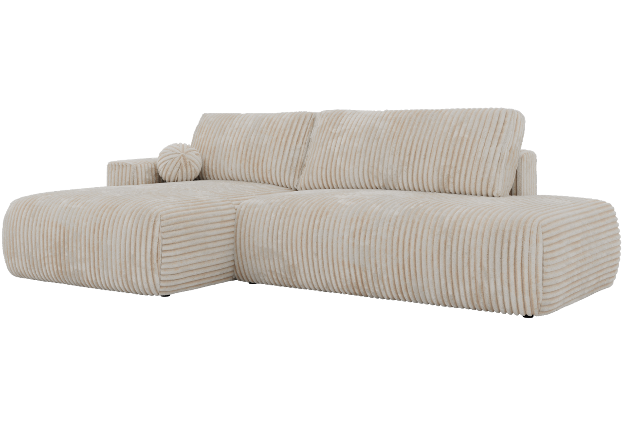 Narożnik TAREN L - strona lewa - beżowy, sztruks