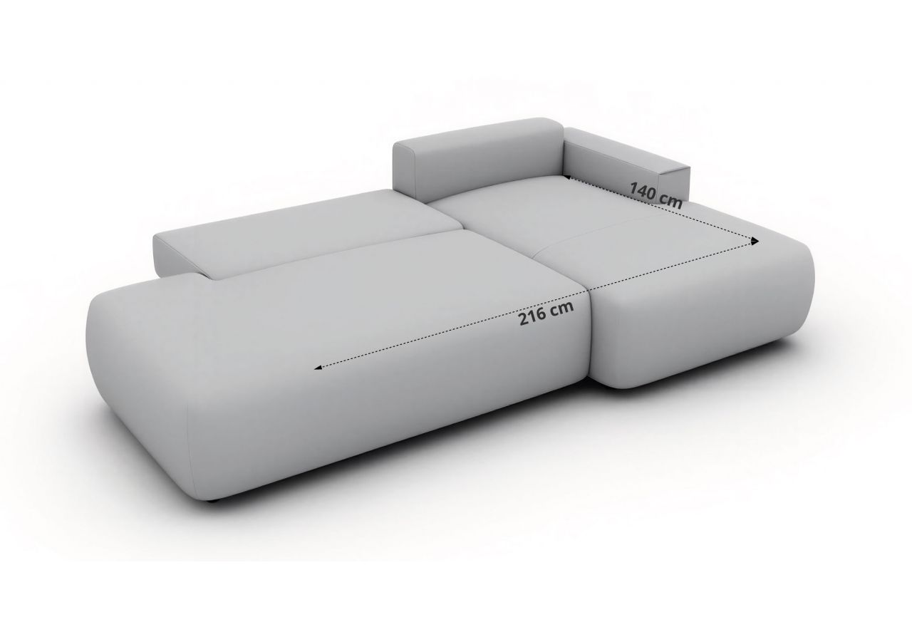 Narożnik TAREN L - strona lewa - beżowy, sztruks