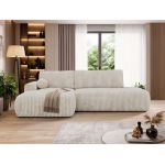 Narożnik TAREN L - strona lewa - beżowy, sztruks