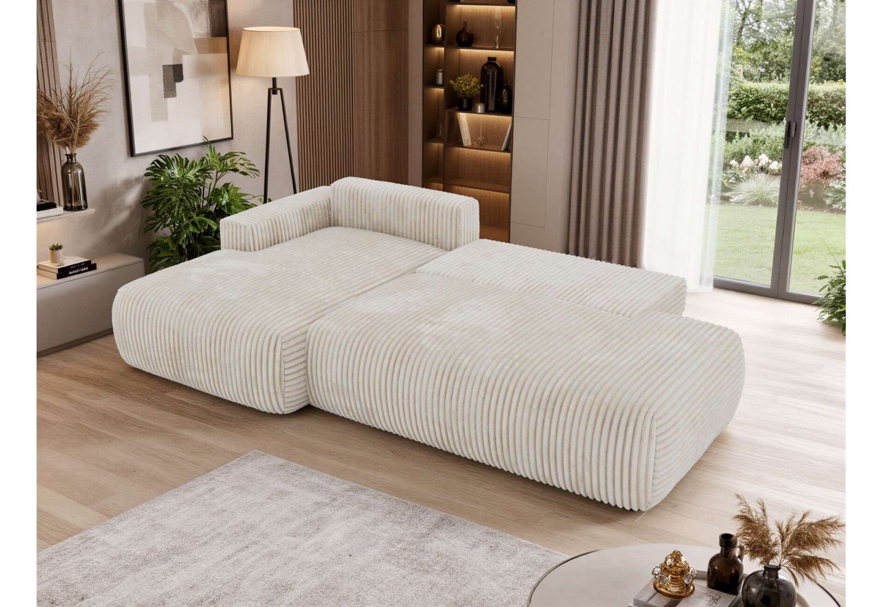 Narożnik TAREN L - strona lewa - beżowy, sztruks