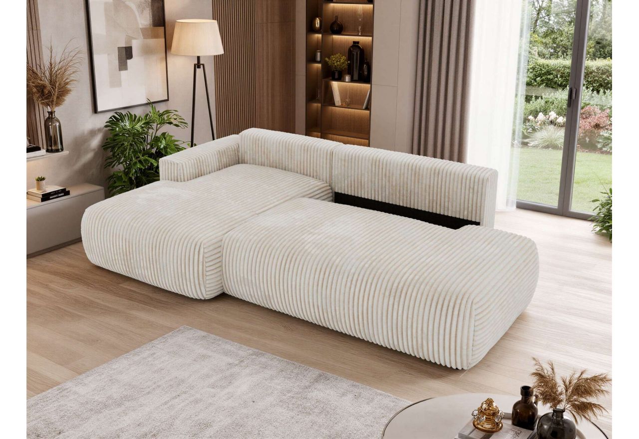 Narożnik TAREN L - strona lewa - beżowy, sztruks