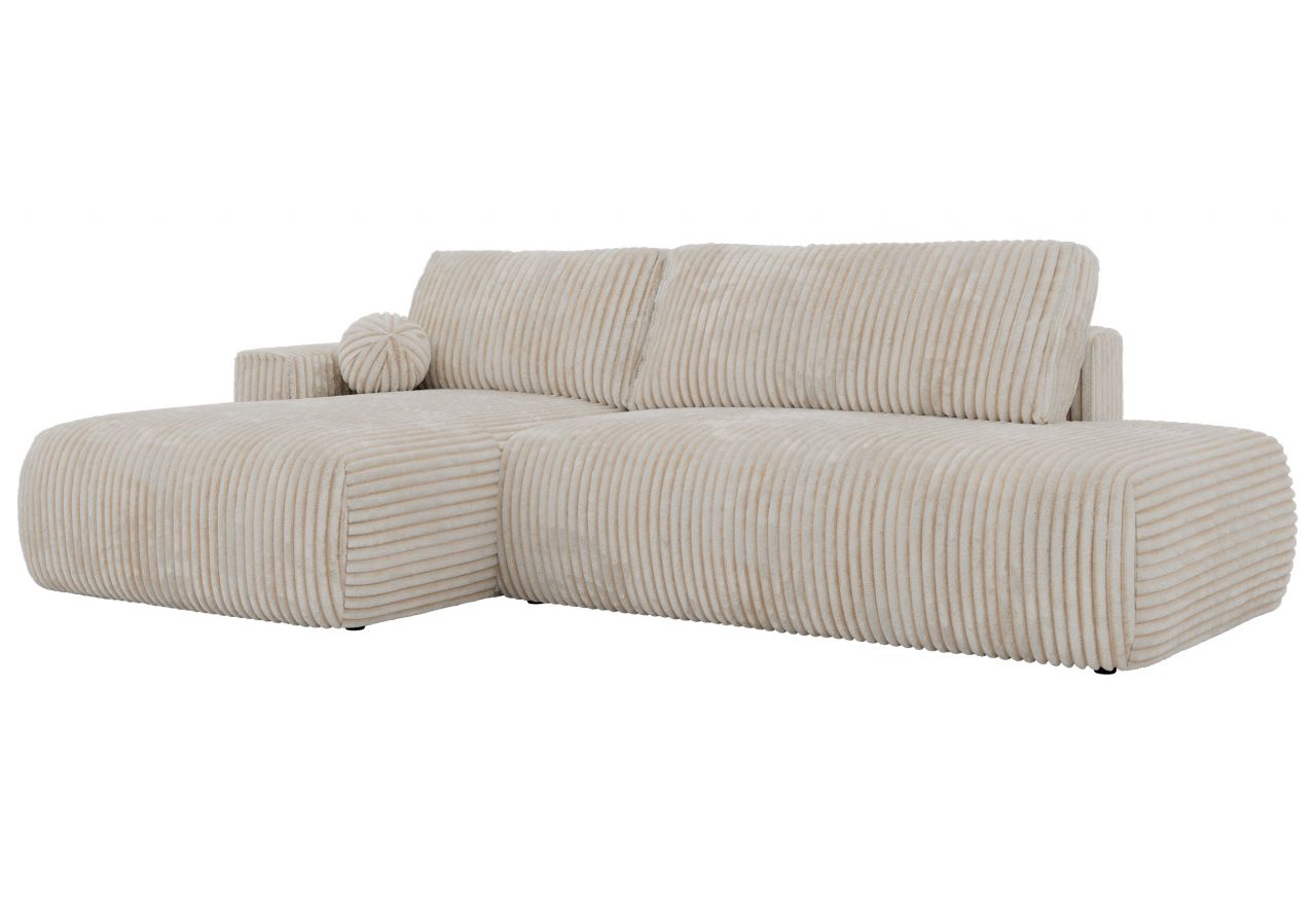 Narożnik TAREN L - strona lewa - beżowy, sztruks