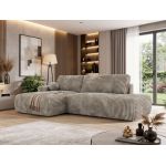 Narożnik TAREN L - strona lewa - jasnobrązowy, sztruks