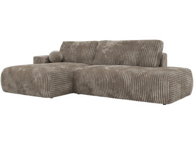 Narożnik TAREN L - strona lewa - jasnobrązowy, sztruks