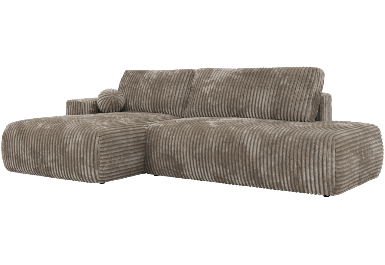 Narożnik TAREN L - strona lewa - jasnobrązowy, sztruks