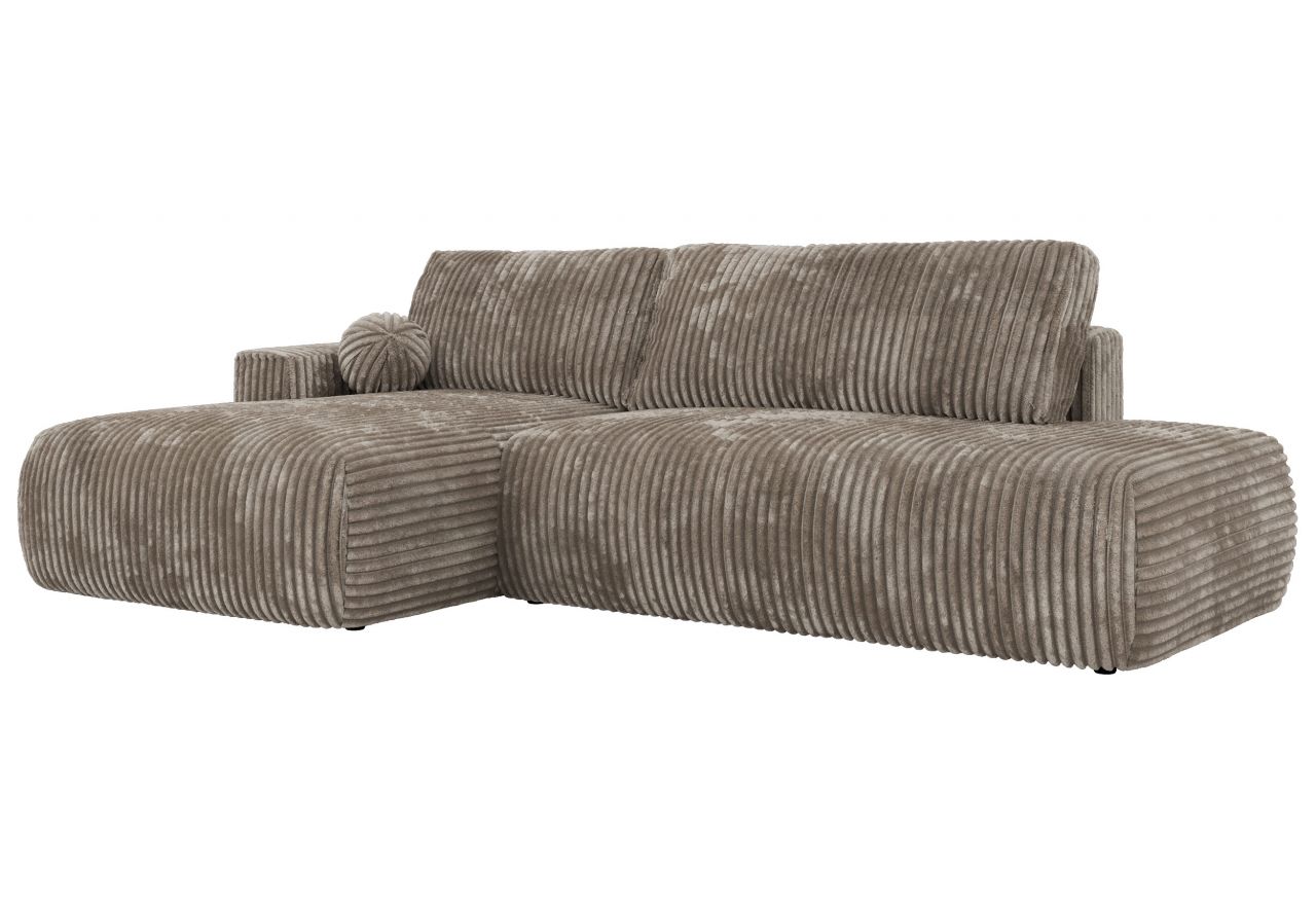 Narożnik TAREN L - strona lewa - jasnobrązowy, sztruks