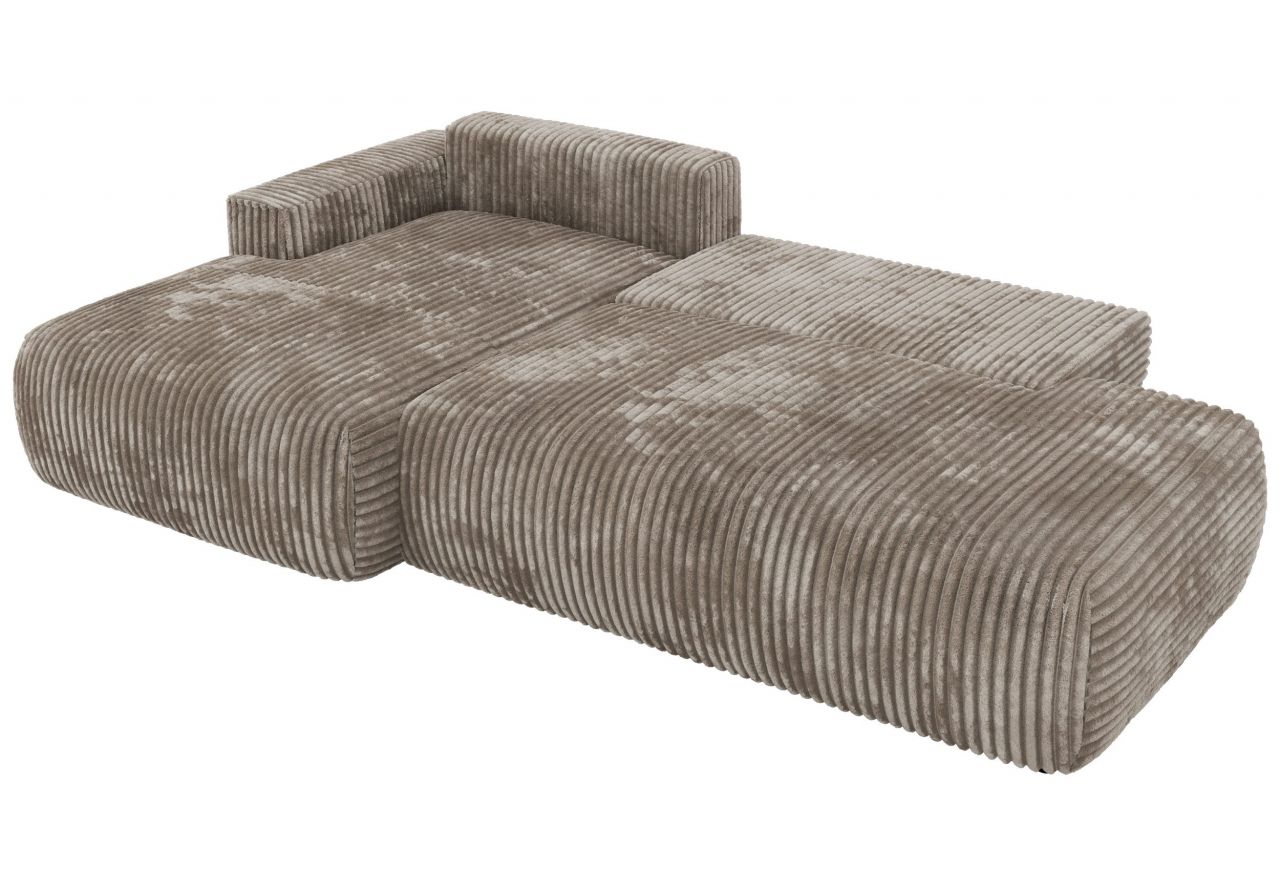 Narożnik TAREN L - strona lewa - jasnobrązowy, sztruks